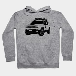 Jeep Renegade With Roof Rack Sketch Art Hoodie